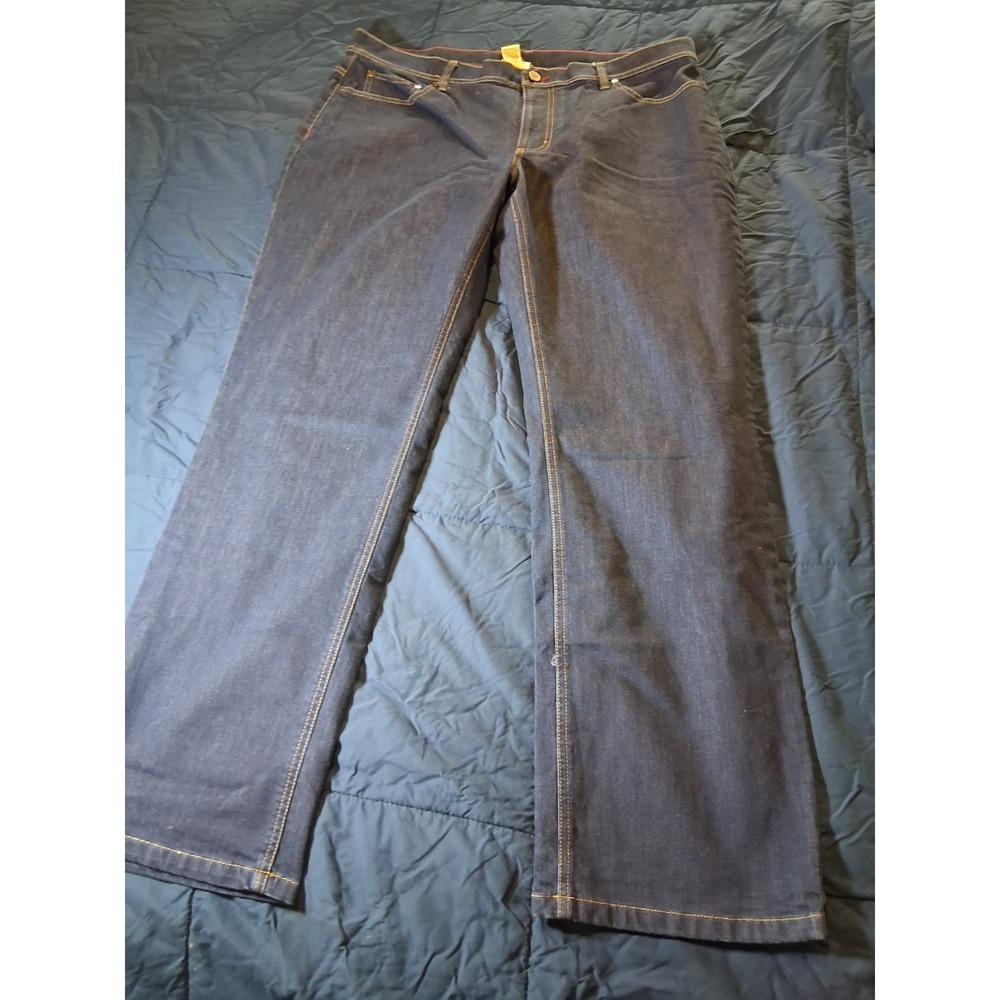LL Bean Classic Fit Flannel Lined‎ Medium Wash Jeans Blue Denim Mens Size 38x32